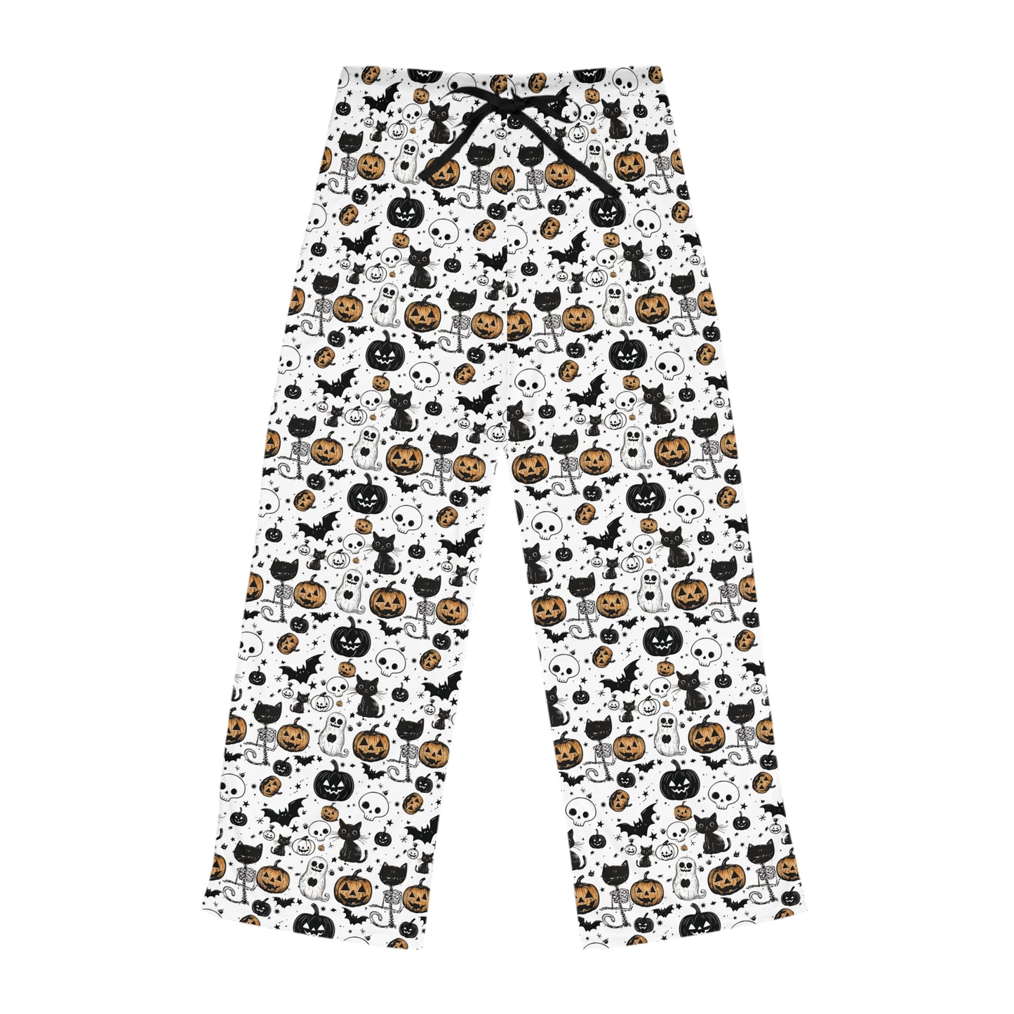 Halloween Women's Pajama Pants Spooky Ghosts and Bats Design