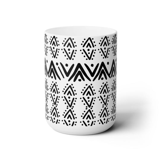 Geometric Malian Mudcloth Abstract Ceramic Mug #1