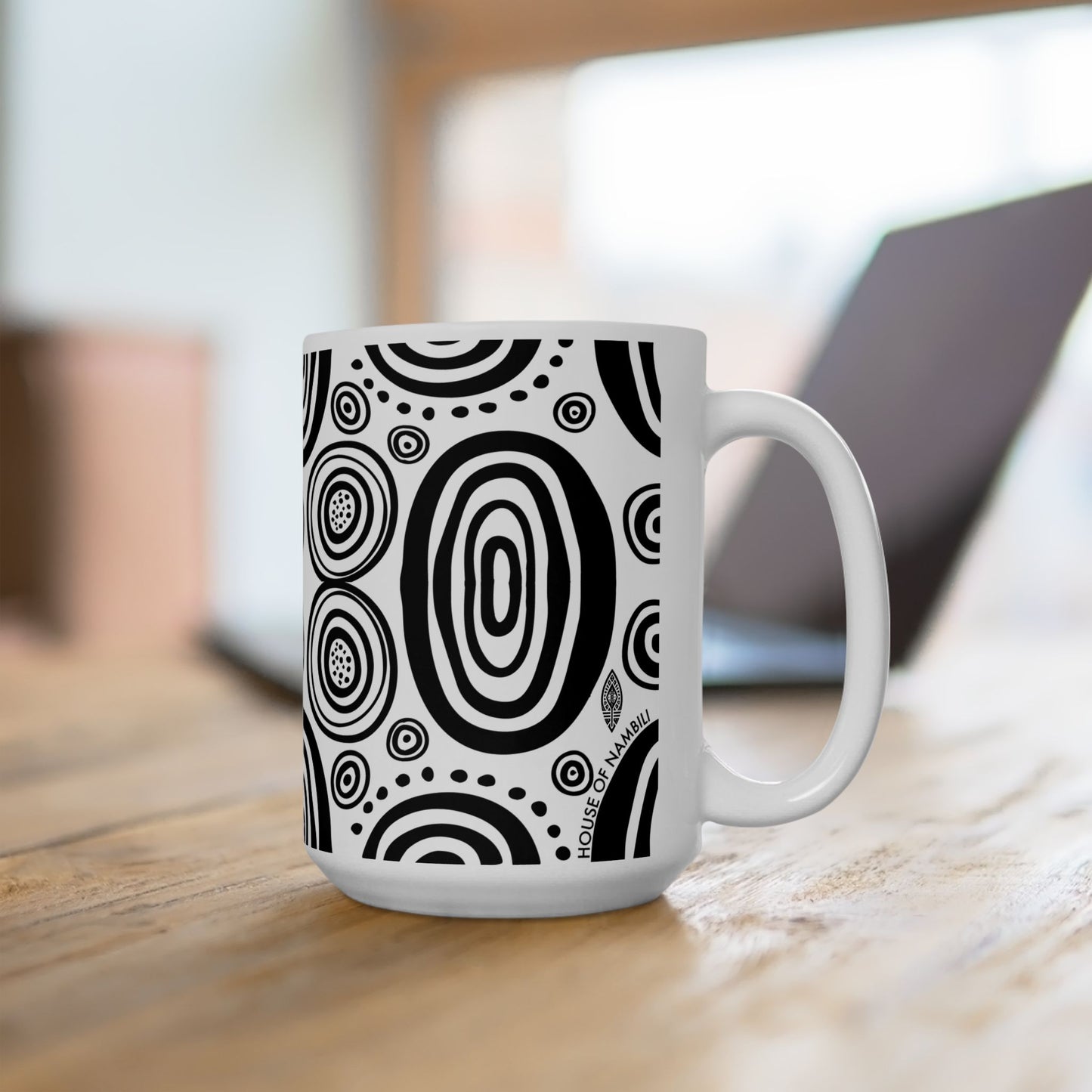 Geometric Malian Mudcloth Abstract Ceramic Mug #2