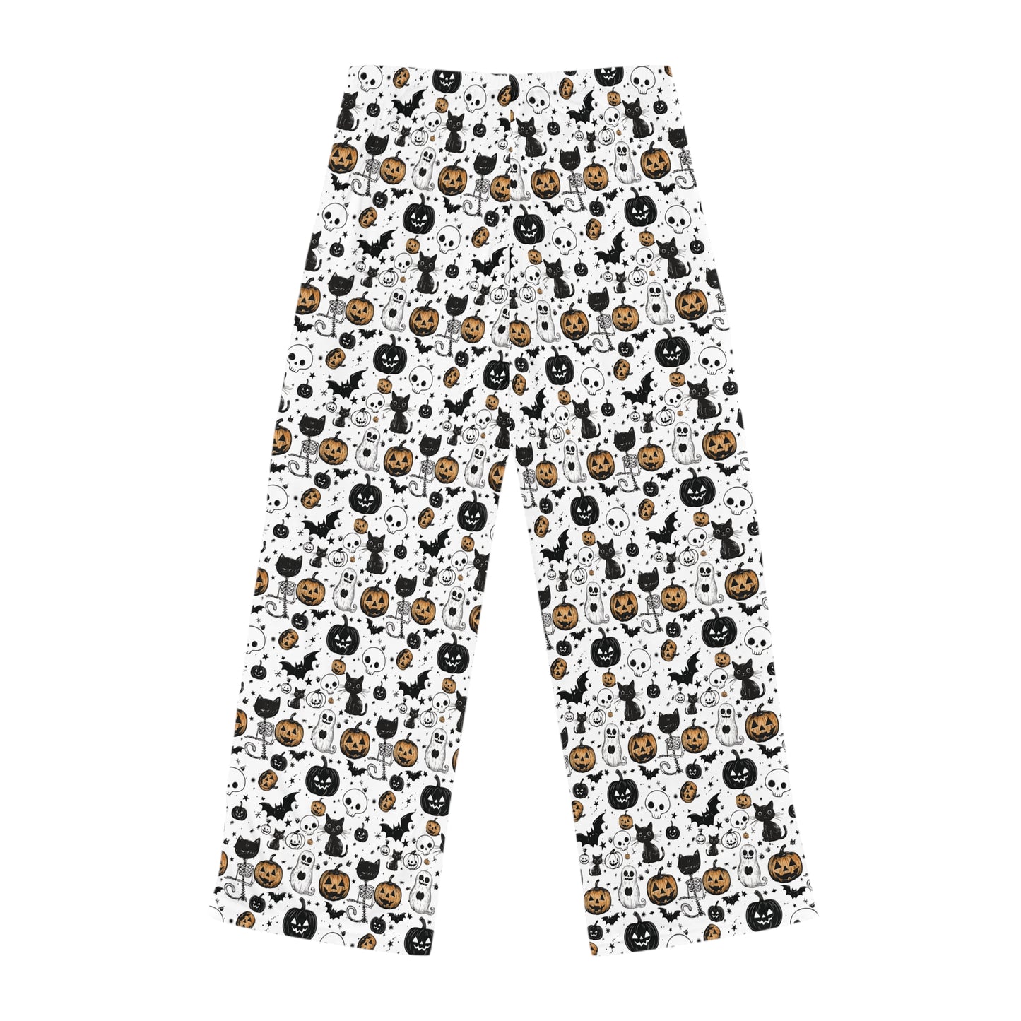 Halloween Women's Pajama Pants Spooky Ghosts and Bats Design