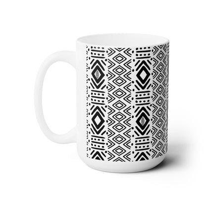 Geometric Malian Mudcloth Abstract Ceramic Mug #3