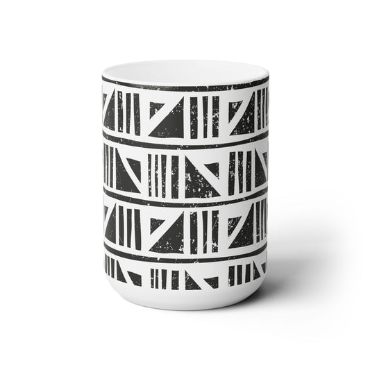 Geometric Malian Mudcloth Abstract Ceramic Mug #19