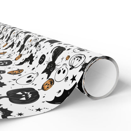 Halloween Wrapping Papers - Spooky Pumpkins and Cats Design