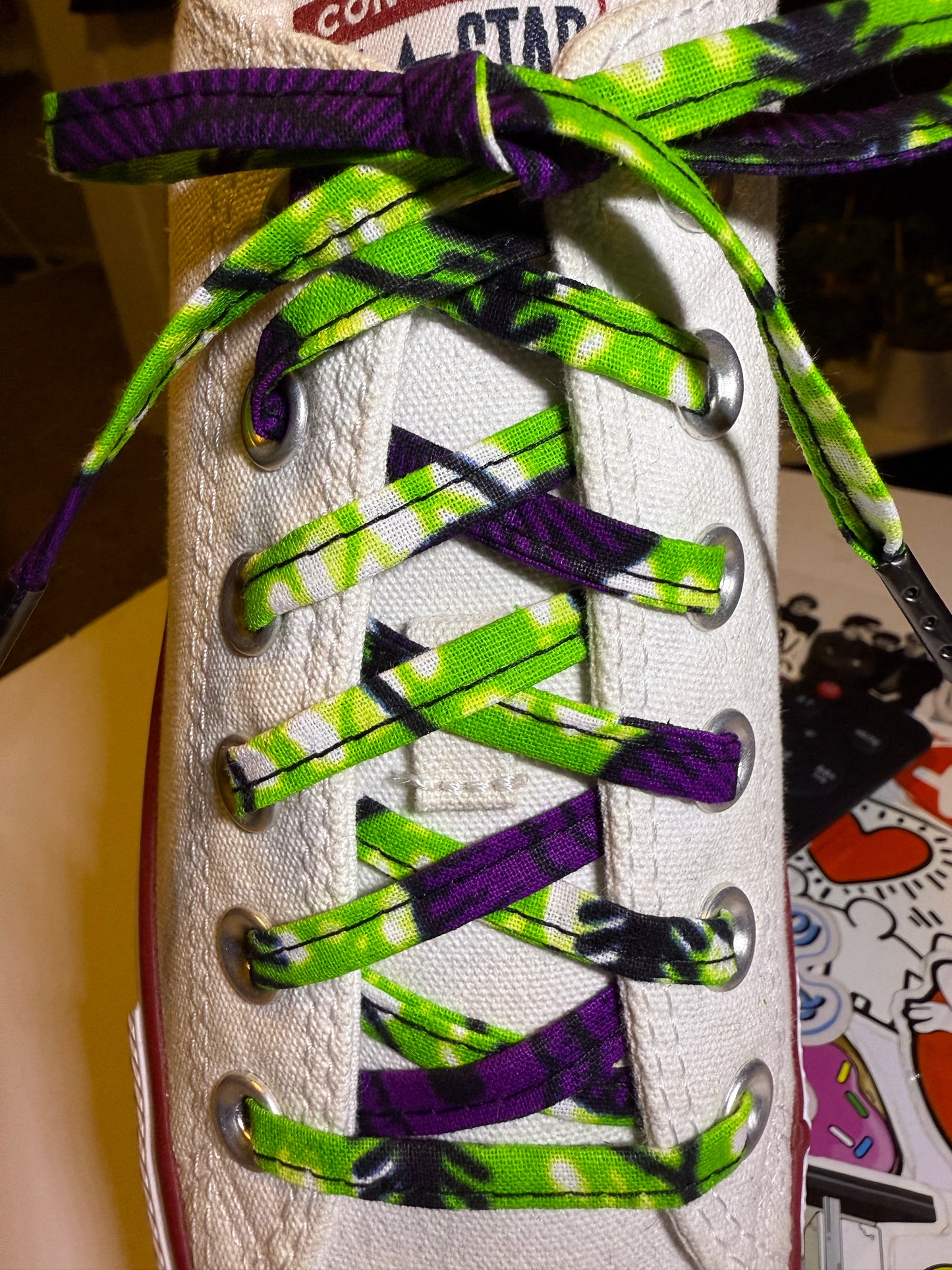 Amahle Wax Print Laces - Purple/Green