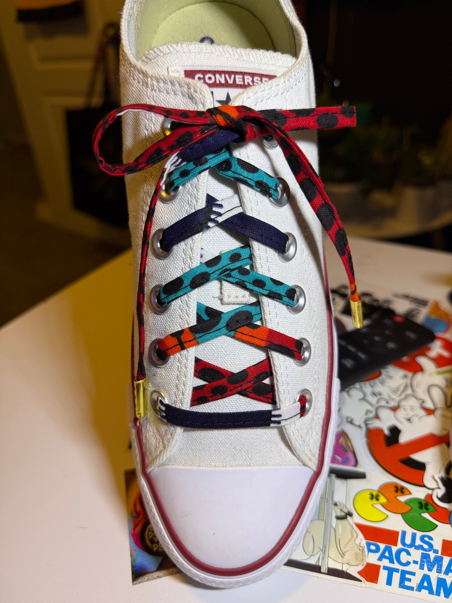 Amahle Wax Print Laces - Teal/Red/Yellow/Orange