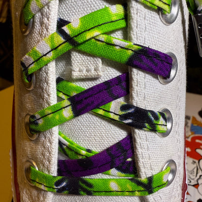 Amahle Wax Print Laces - Purple/Green