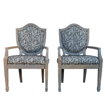 Jacquard Luxe: Weathered Shield-Back Chairs