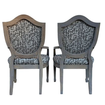 Jacquard Luxe: Weathered Shield-Back Chairs