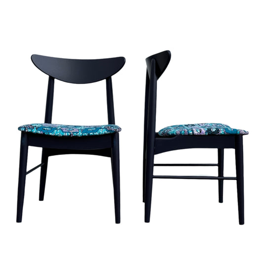 AfroLuxe Indigo MCM Chairs