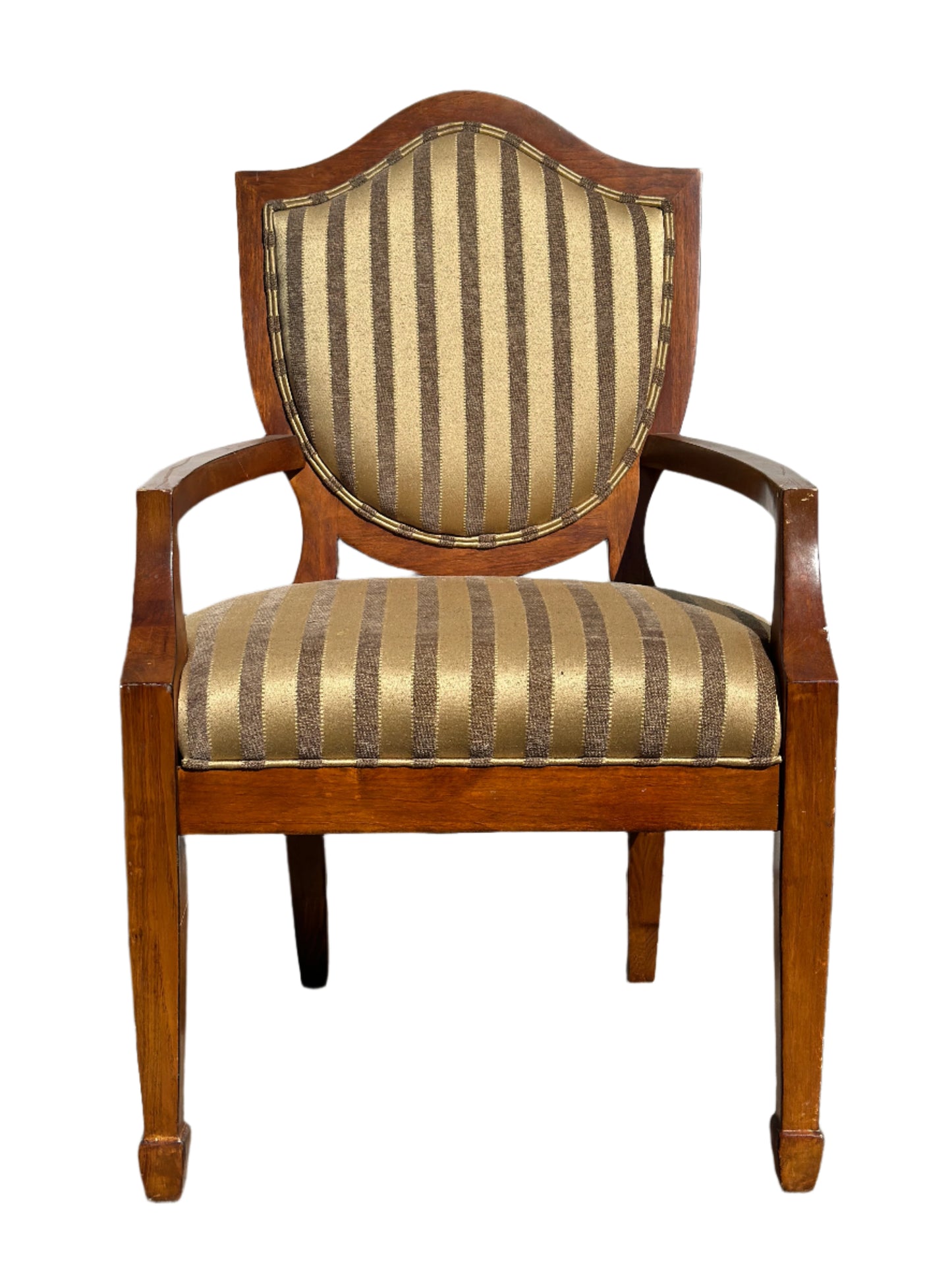 Jacquard Luxe: Weathered Shield-Back Chairs