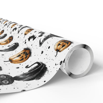 Halloween Wrapping Papers - Spooky Pumpkins and Cats Design