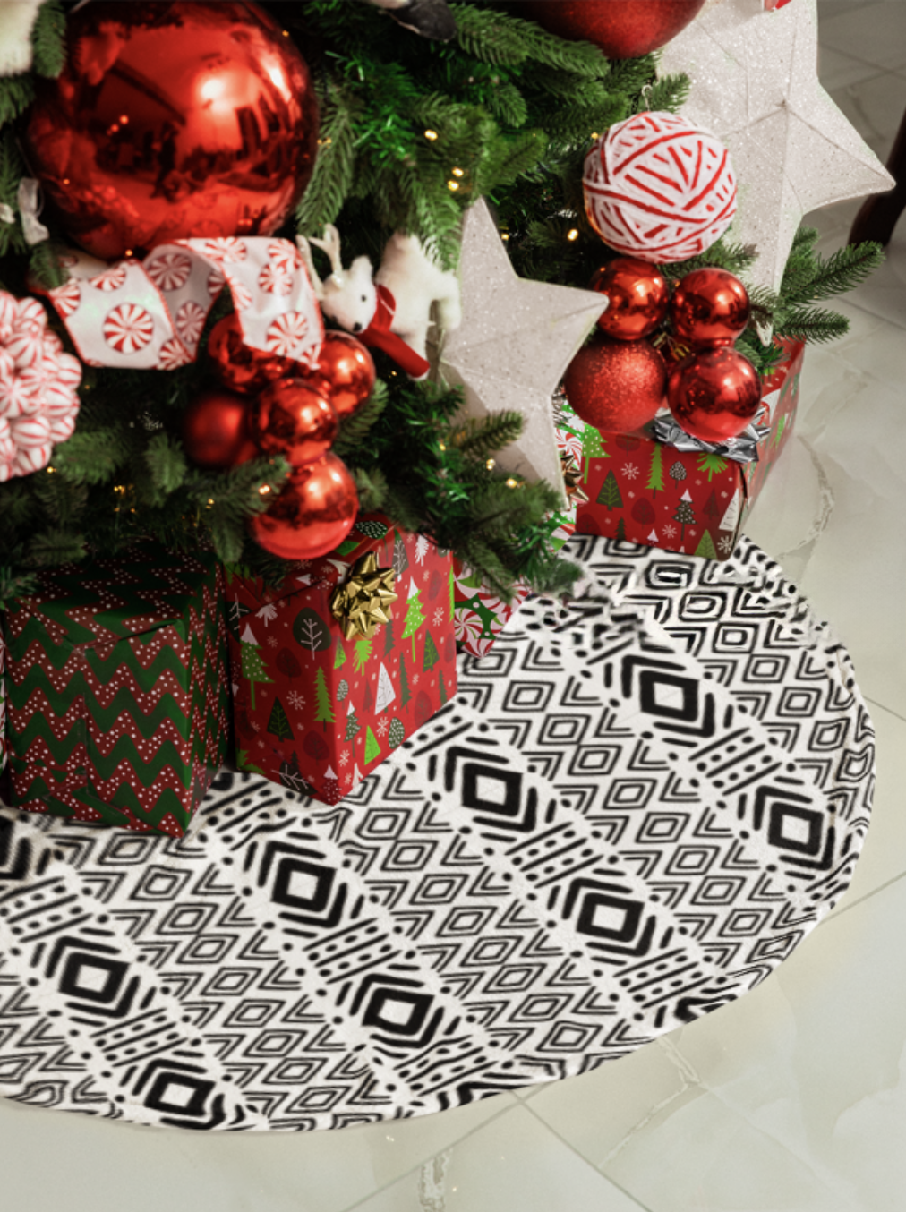 Tree Skirts - Geometric Mailian Mudcloth Print #2