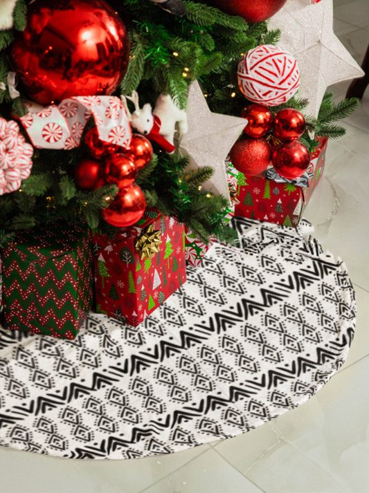 Tree Skirts - Geometric Mailian Mudcloth Print