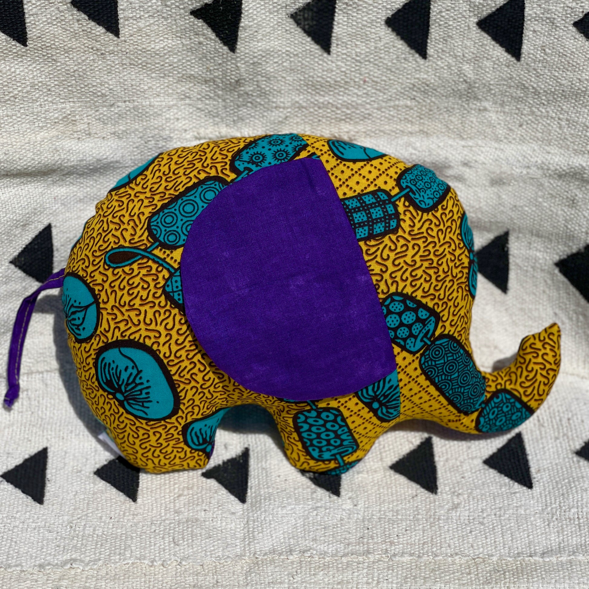 Ngozi Elephant Pillow - Teal/Purple/Yellow - House Of Nambili