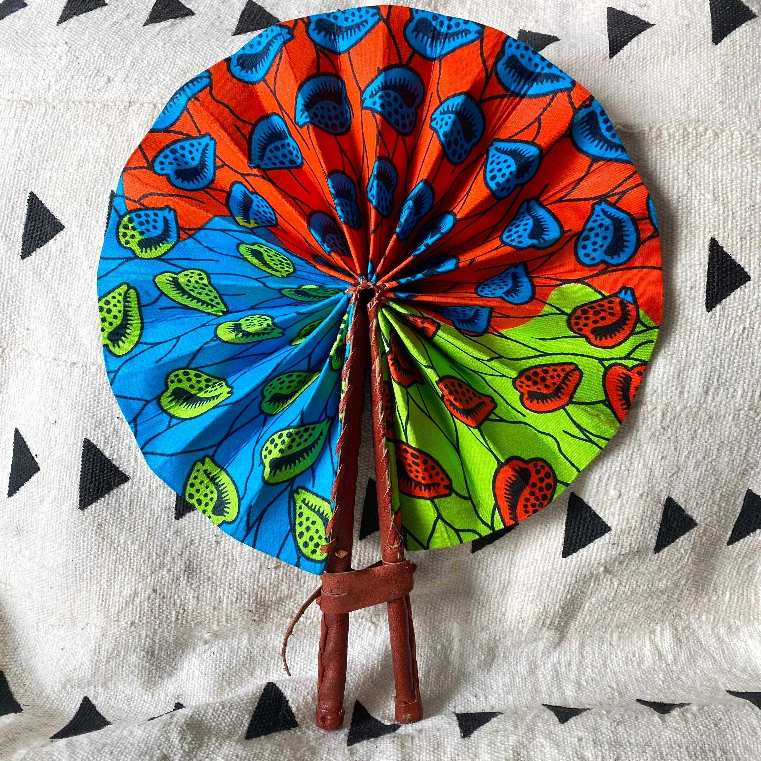 African print fan sale